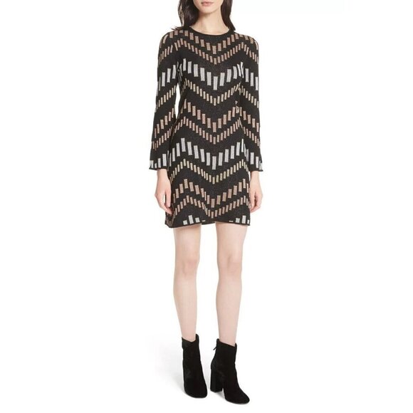 BNWT Ted Baker London Knitted Swing Dress With Metallic Cotton Reels - Picture 2 of 14